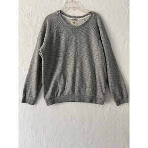 Marine Layer Mens Medium Heather Grey Raglan Crewneck Sweatshirt Fleece Pullover